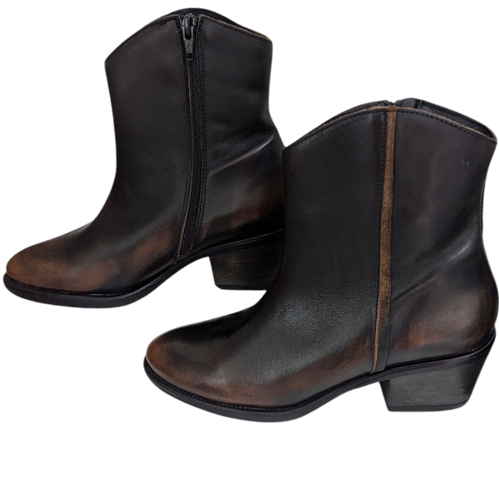 Miz Mooz Dark Brown Heeled Boots - Picture 3 of 11